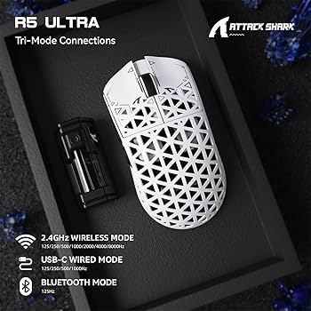 ATTACK SHARK R5Ultra Bezprzewodowa Mysz Gamingowa HyperSpeed